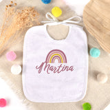 Babero personalizado Arcoíris. Elige tu diseño
