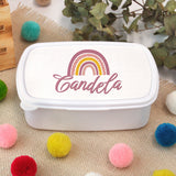 Cajita Merienda Personalizada Arcoíris. Elige tu diseño