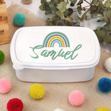 Cajita Merienda Personalizada Arcoíris. Elige tu diseño