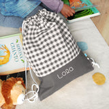 Mochila Vichy Gris personalizada