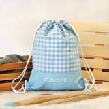 Mochila Vichy Celeste personalizada