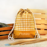 Mochila Vichy Mostaza personalizada