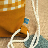 Mochila Vichy Mostaza personalizada