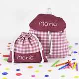 Bolsita almuerzo Vichy Malva personalizada