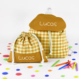 Bolsita almuerzo Vichy Mostaza personalizada