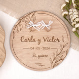 Porta alianzas boda madera personalizado