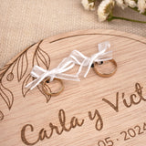 Porta alianzas boda madera personalizado