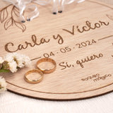 Porta alianzas boda madera personalizado