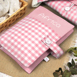 Portapañales bebé Vichy Rosa personalizado
