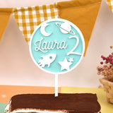 Topper Planetas Metacrilato Personalizado. Color a elegir
