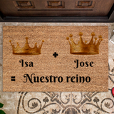 Felpudo personalizado Nuestro reino Coronas