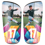 Espinilleras Personalizadas con tu Nombre  Foto y Dorsal.(Mod.Diamond)