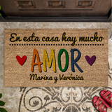Felpudo personalizado Mucho amor arcoiris
