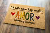 Felpudo personalizado Mucho amor arcoiris