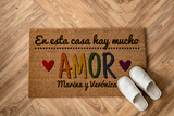 Felpudo personalizado Mucho amor arcoiris