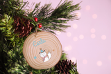 Bola tronco madera Navidad personalizada. Modelo Zorro