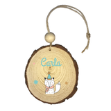 Bola tronco madera Navidad personalizada. Modelo Zorro