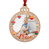 Bola madera Navidad personalizada con foto. Modelo Bolas