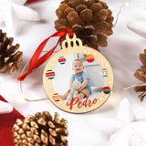Bola madera Navidad personalizada con foto. Modelo Bolas