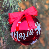 Bola Navidad Roja personalizada. Color nombre a elegir