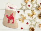 Calcetín Navidad Camello personalizado. Color a elegir