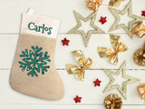 Calcetín Navidad Copo personalizado. Color a elegir