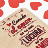 Marco fotos madera personalizado color San Valentín - Amor locura