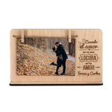 Marco fotos madera personalizado grabado San Valentín - Amor locura