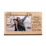 Marco fotos madera personalizado grabado San Valentín - Infinito