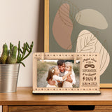 Marco fotos madera personalizado grabado Papá Superhéroe