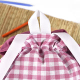 Pack Mochila y Bolsita Vichy Malva personalizado