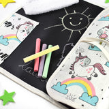 Pizarra infantil de viaje enrollable. Elige el estampado