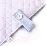Portapañales bebé Topitos Blanco-Azul personalizado