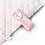Portapañales bebé Topitos Blanco-Rosa personalizado