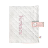 Portapañales bebé Topitos Blanco-Rosa personalizado