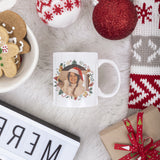 Taza Navidad personalizada con foto y nombre Corona Christmas