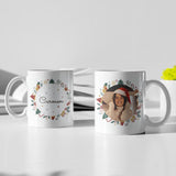 Taza Navidad personalizada con foto y nombre Corona Christmas