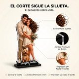 Caricatura Personalizada 3D | Figura Recortada a la Silueta | Regalo Original para Pareja, Familia, Abuelos, Cumpleaños, Aniversario y Navidad