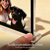 Marco Acrílico Personalizado con Caricatura 3D – Foto Convertida en Ilustración Estilo Animación, Acrílico 5 mm Corte Láser, Soporte Incluido – Regalo Emotivo