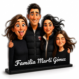 Caricatura Personalizada 3D | Figura Recortada a la Silueta | Regalo Original para Pareja, Familia, Abuelos, Cumpleaños, Aniversario y Navidad