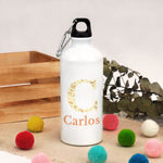 Botella Personalizada Inicial Flores. Elige tu diseño