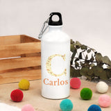 Botella Personalizada Inicial Flores. Elige tu diseño