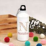 Botella Personalizada Inicial Flores. Elige tu diseño