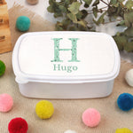 Cajita Merienda Personalizada Inicial Flores. Elige tu diseño
