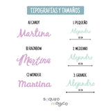 Nombres decorativos de madera. Elige el color, tamaño y tipo de letra