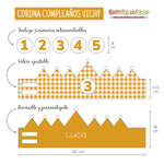 Corona cumpleaños Vichy personalizada. Color a elegir