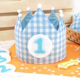 Corona cumpleaños Vichy personalizada. Color a elegir
