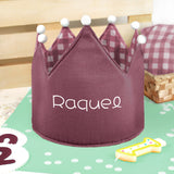 Corona cumpleaños Vichy personalizada. Color a elegir
