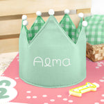 Corona cumpleaños Vichy personalizada. Color a elegir