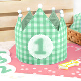 Corona cumpleaños Vichy personalizada. Color a elegir